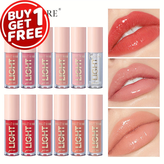 12 colors Moisturizing Candy Lip Gloss - Pearlescent Lustrous Mirror Nude Lip Stain with Natural Lip Gloss Lip Oil Valentine's Day Gifts